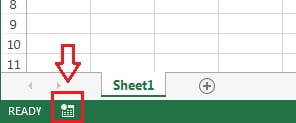 Record Macro Option in Excel Footer